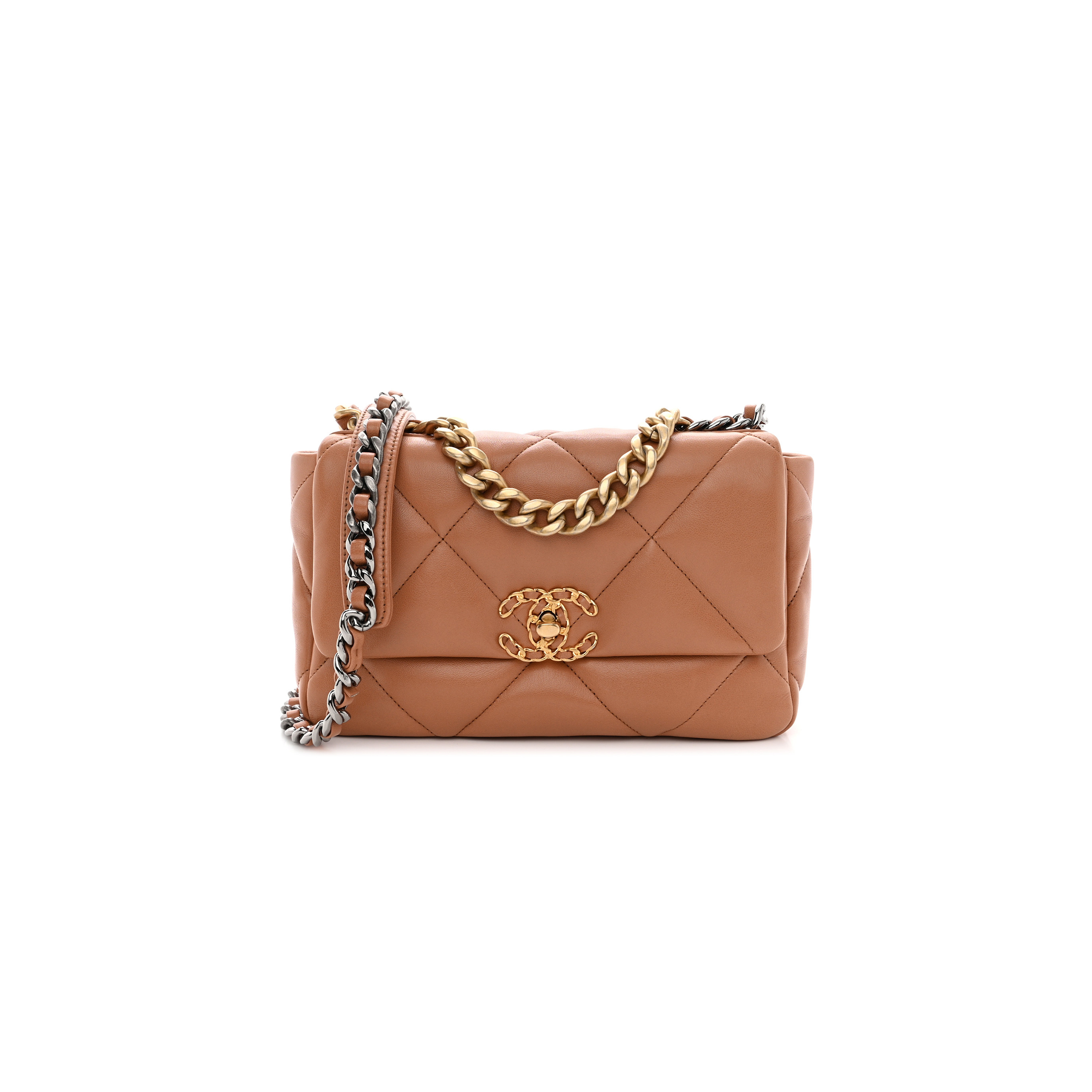 CHANEL LAMBSKIN QUILTED MEDIUM 19 FLAP 1614648 (25*17*8cm)
